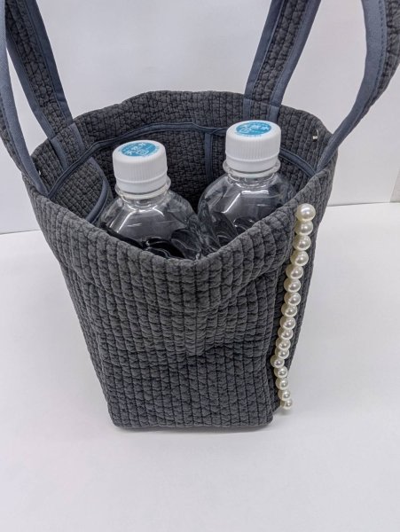 画像5: 特価！ヌビバッグ　 (누비가방)　小パール　チャコールグレイ　底板付き！ (5)